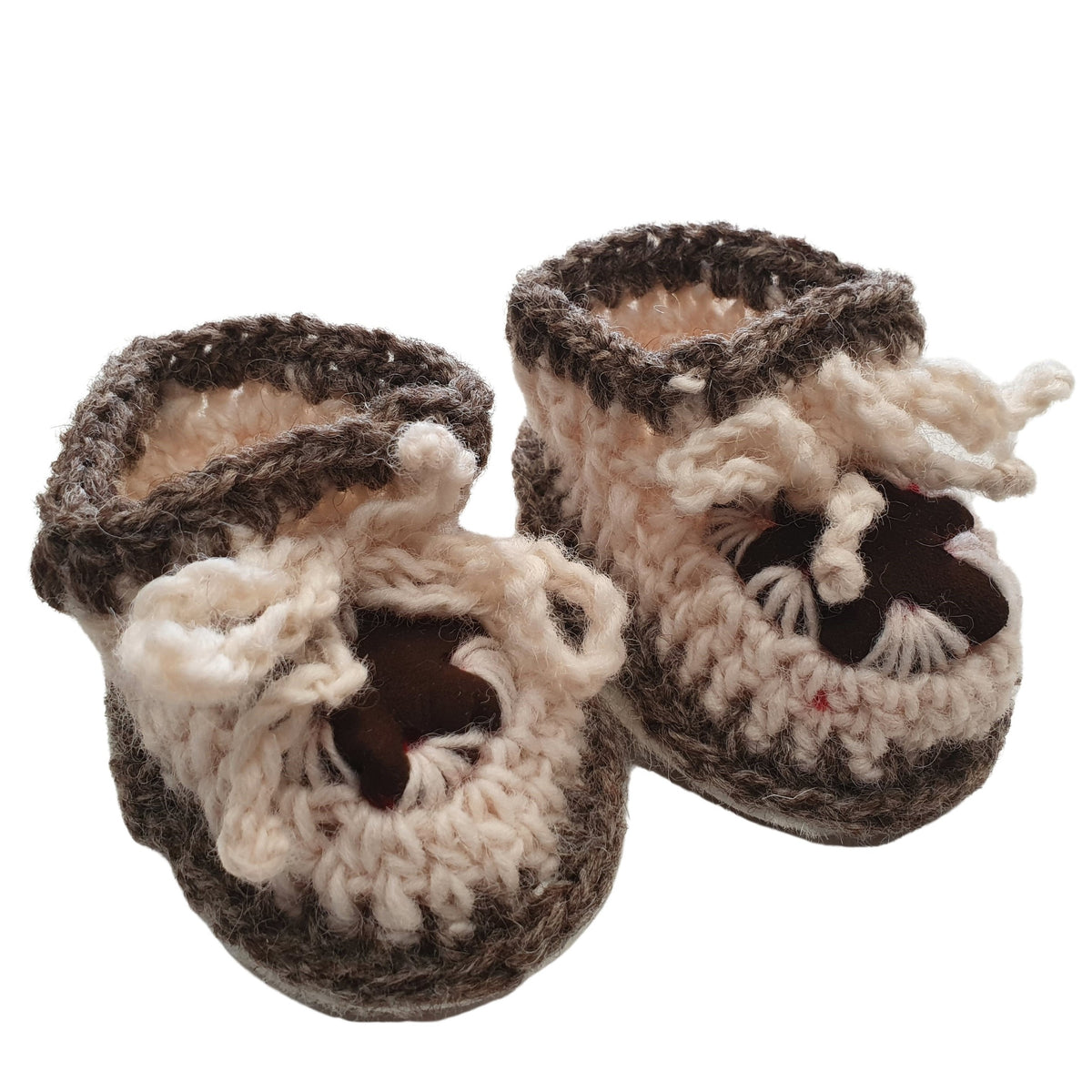 Crocheted Baby Slippers; NZ Wool. – Rozcraft Ltd